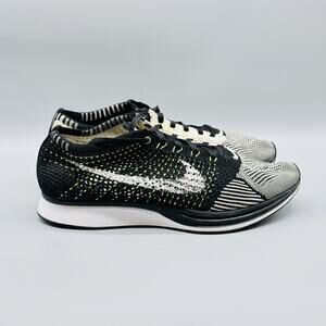Nike Shoes Mens 8.5 Black Gray Flyknit Racer Volt Running Sneakers Comfort
